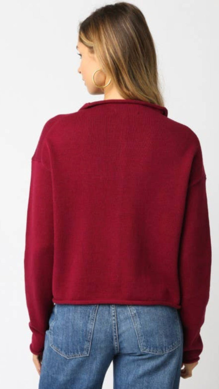 Scarlet Button Knit Top