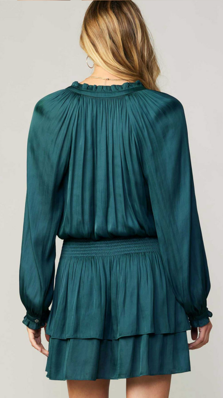 Green Smocked Detail Dress