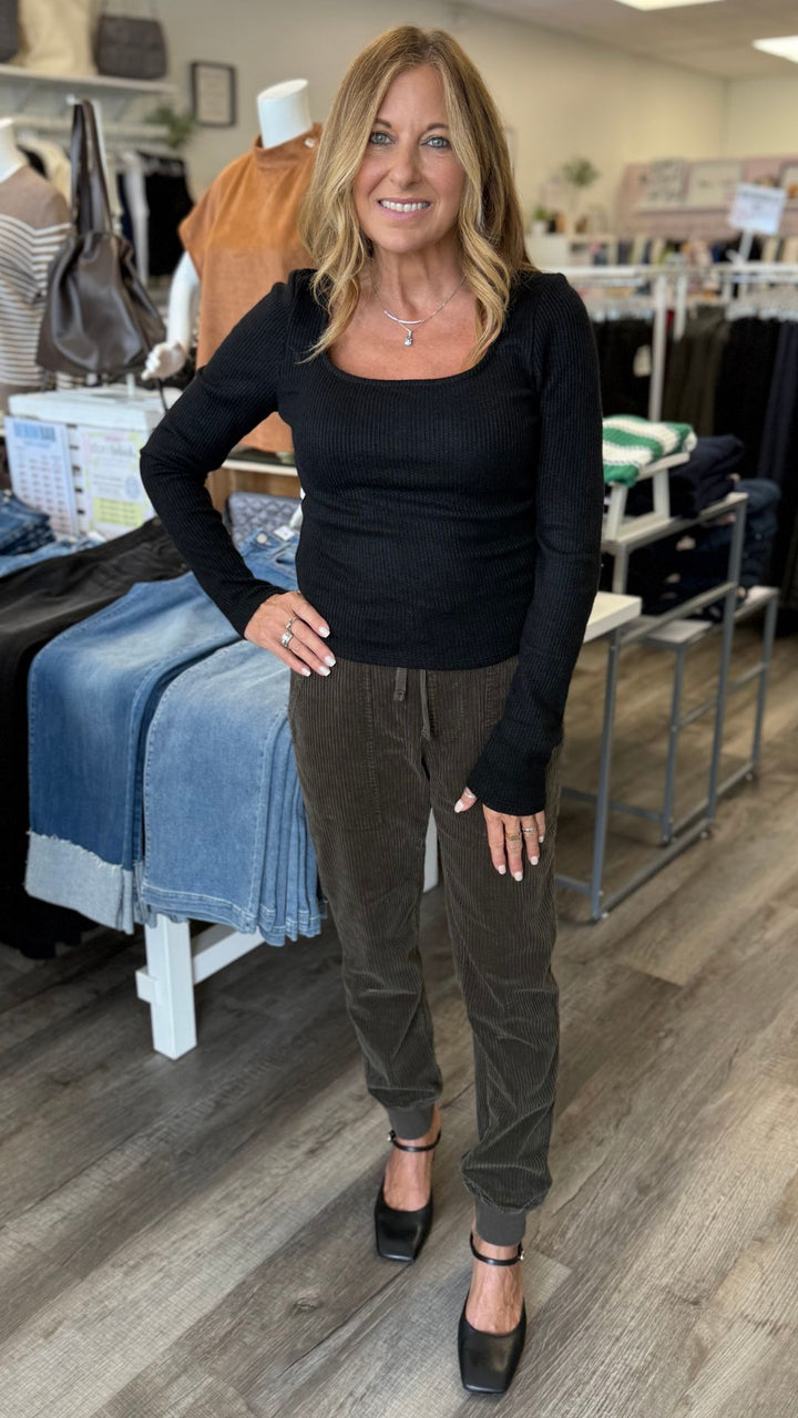 Never Better Square Neck Long Sleeve Top