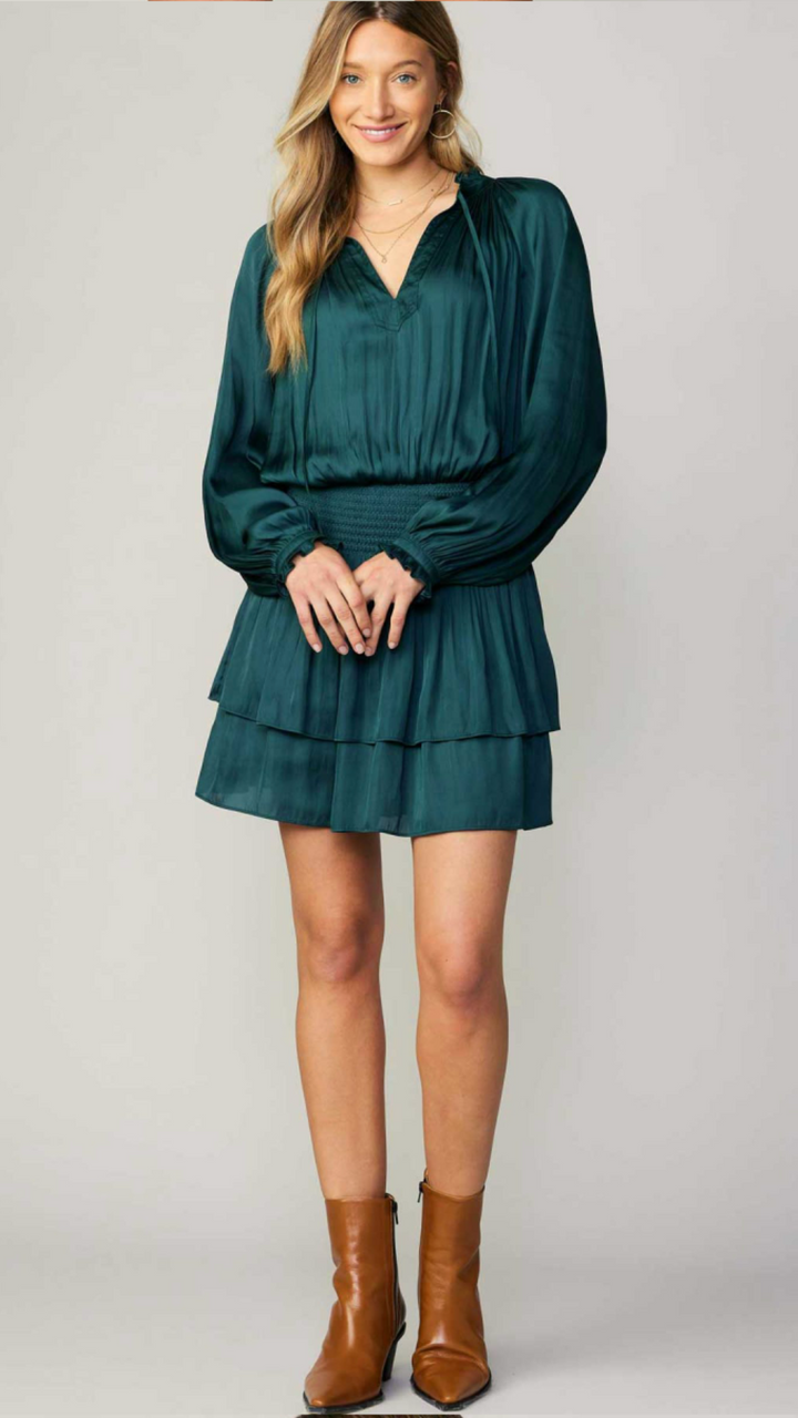 Green Smocked Detail Dress