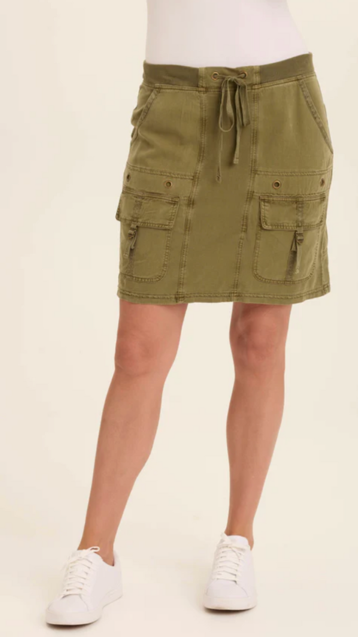 Kombu Pigment Leto Twill Cargo Mini Skirt