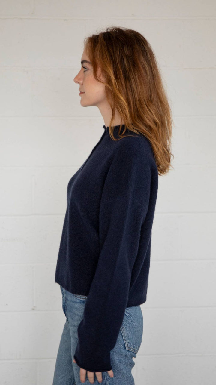 Midnight Henley Pullover Sweater