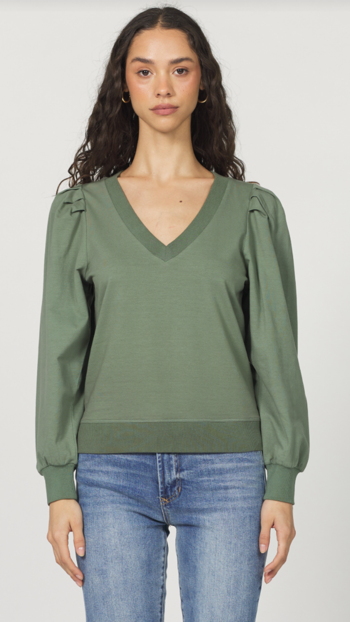 Pleated Long Sleeve Sweatshirt