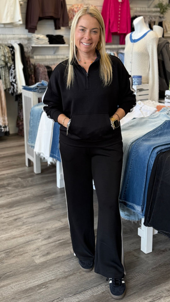 Striped Cloud Fleece Quarter Zip