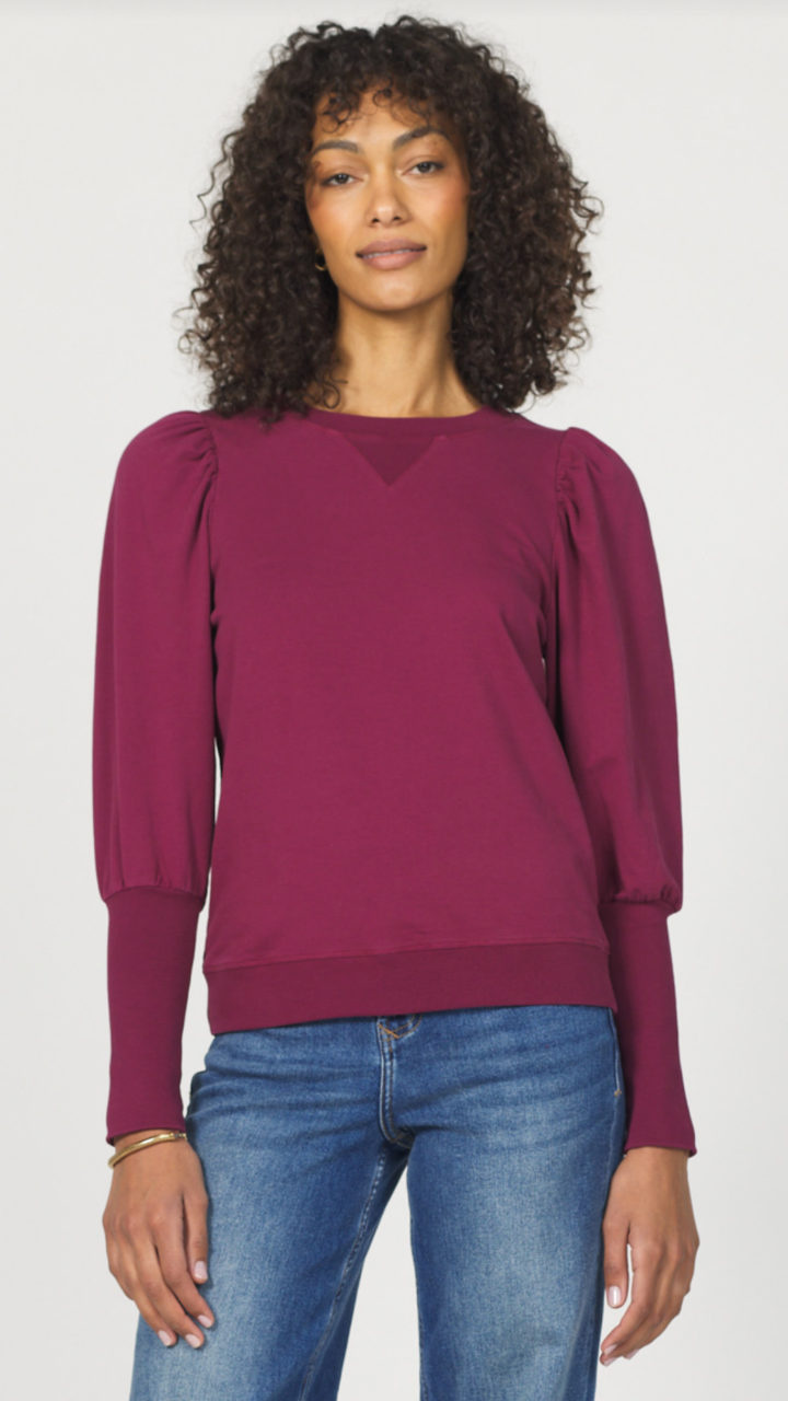 Puff Long Sleeve Sweatshirt With Rib Cuffs
