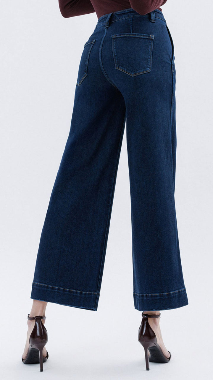 High Rise Super Dark Wash Wide Leg Jeans