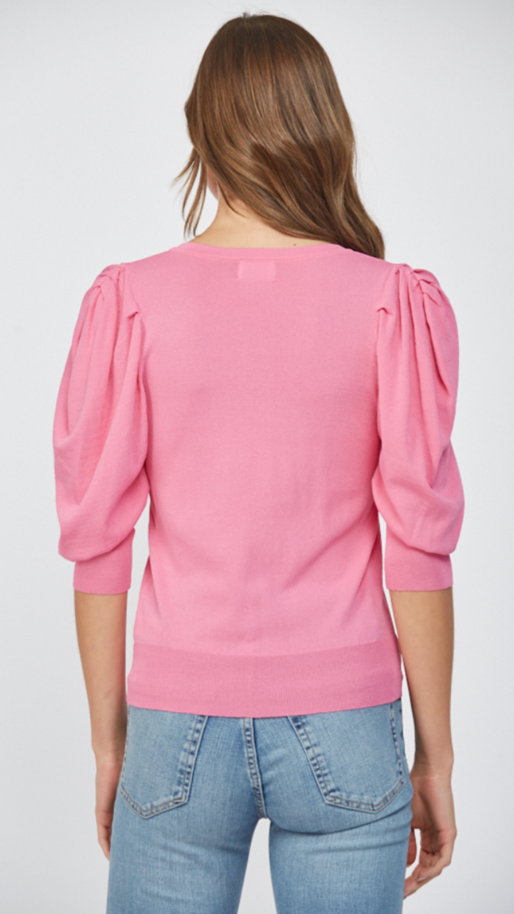 Pink Puff Sleeve Top