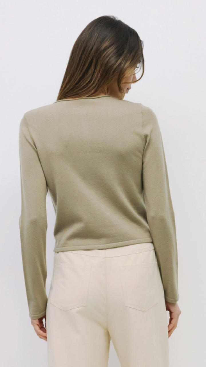 Olive Rollneck Cardigan