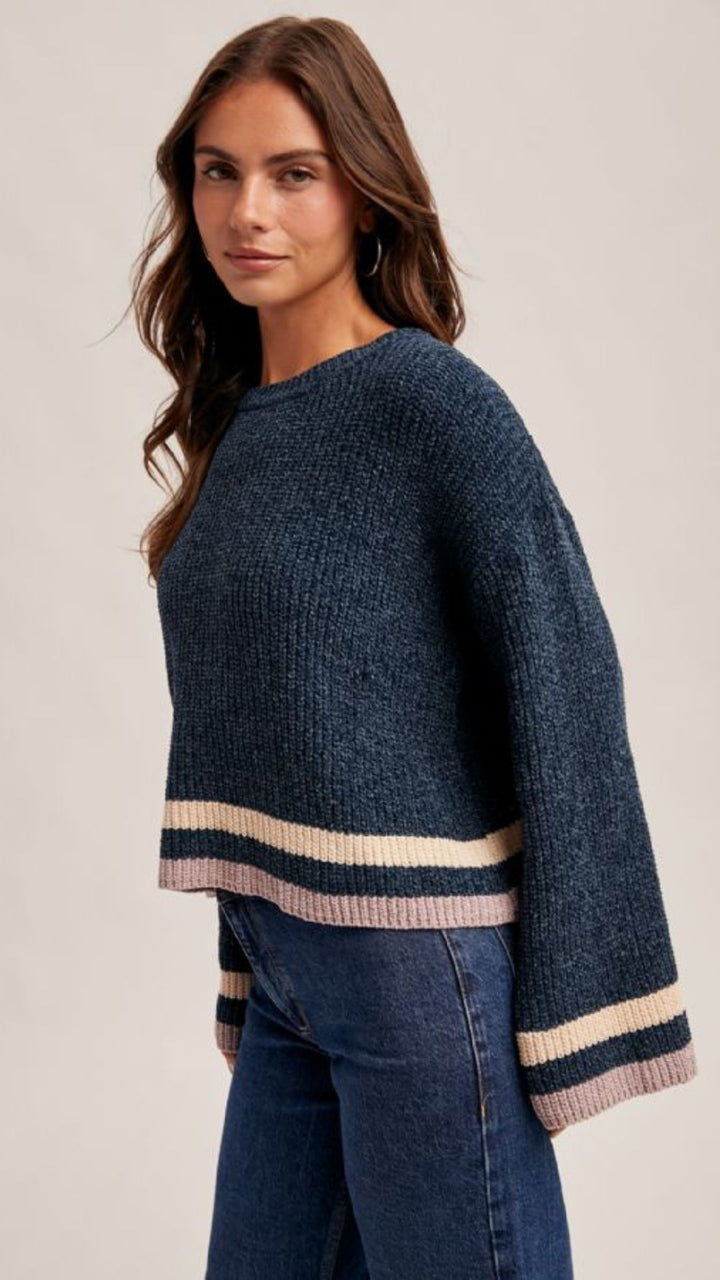 Crew Neck Chenille Sweater