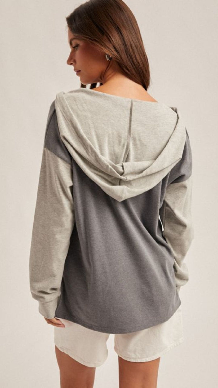 Colorblock Hooded Sweatshirt
