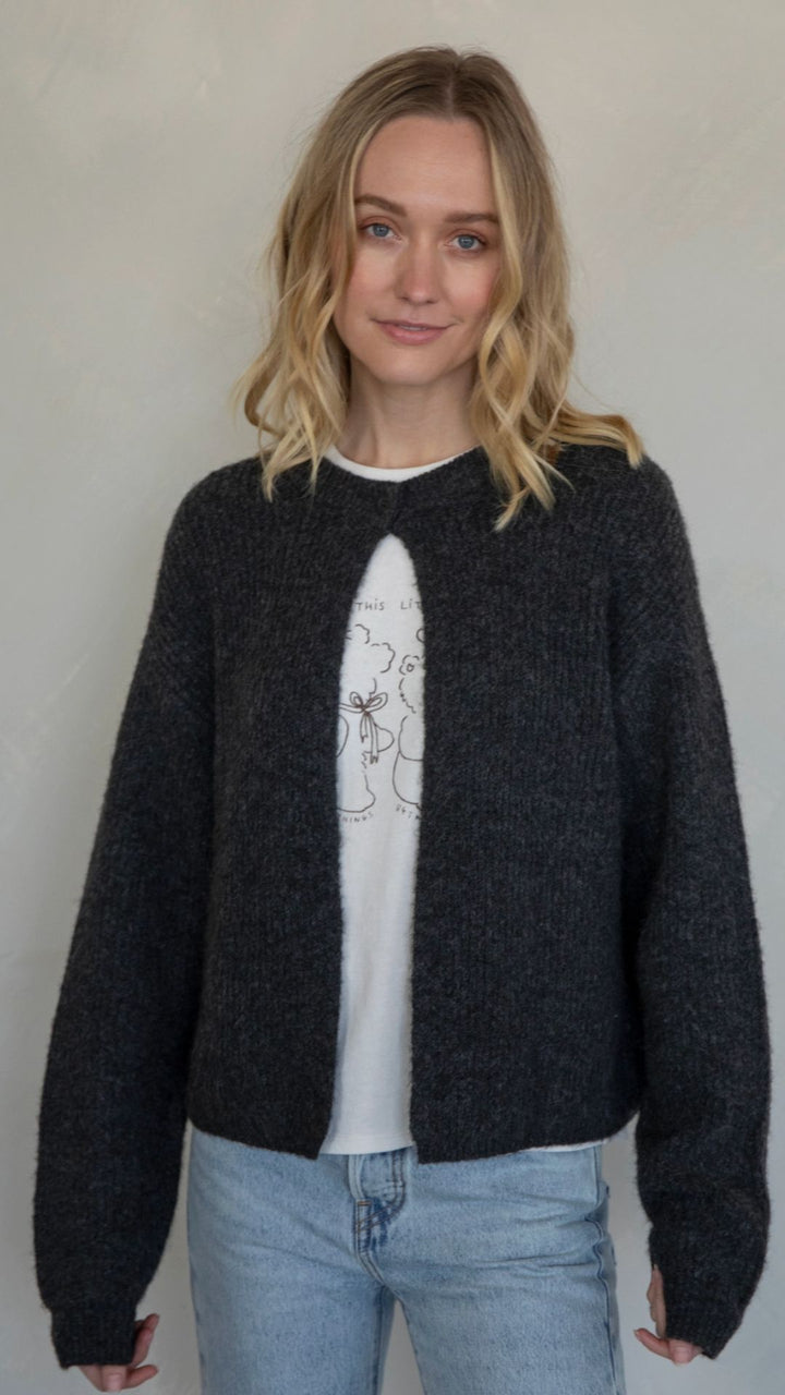 Charcoal Scottie Cardigan