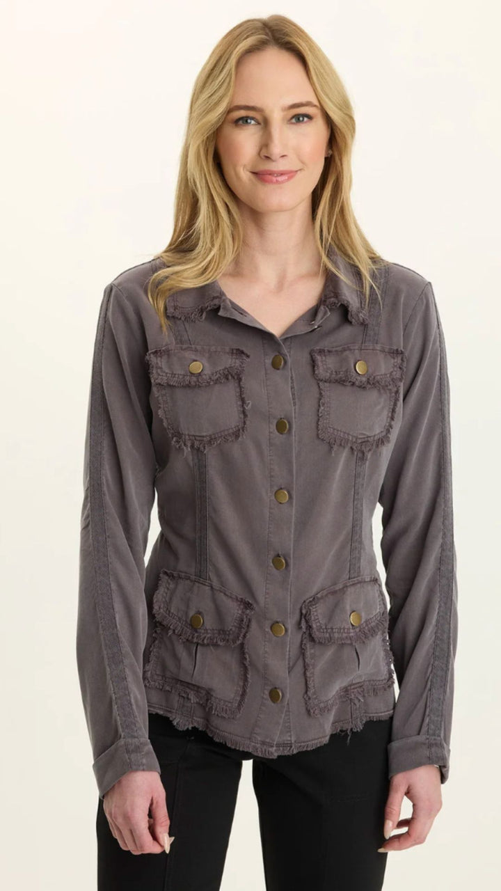 Charcoal Twill Safari 4 Pocket Twill Jacket