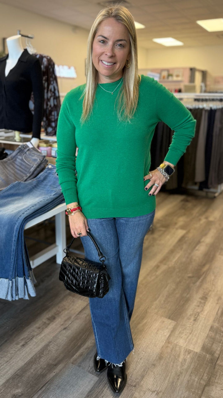 Green Soft Cozy Knit  Sweater