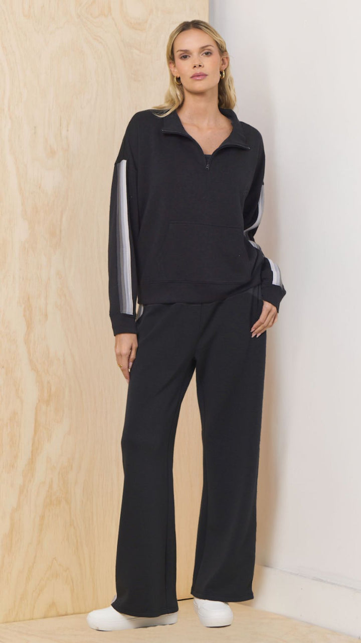 Striped Cloud Fleece Quarter Zip