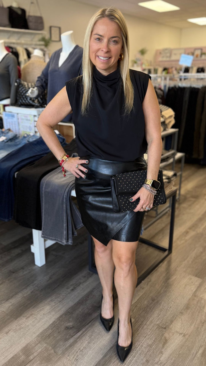 Black Mock Neck Top