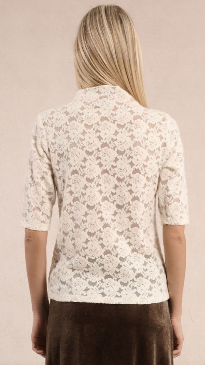 Off White Lace Undersweater Top