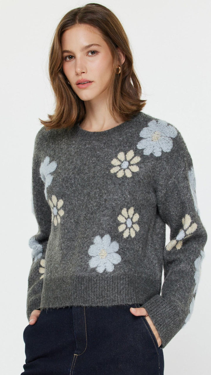 Flower Motif Sweater