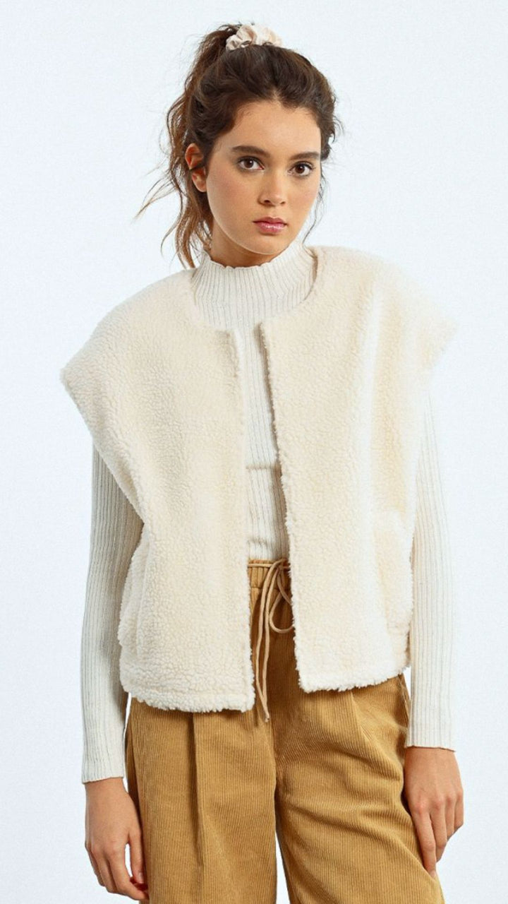 Off White Fur Vest