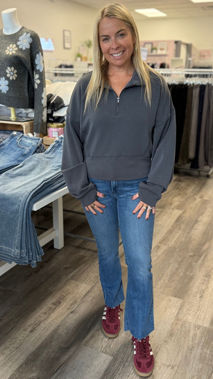 Graphite Luxe Cloud Quarter Zip