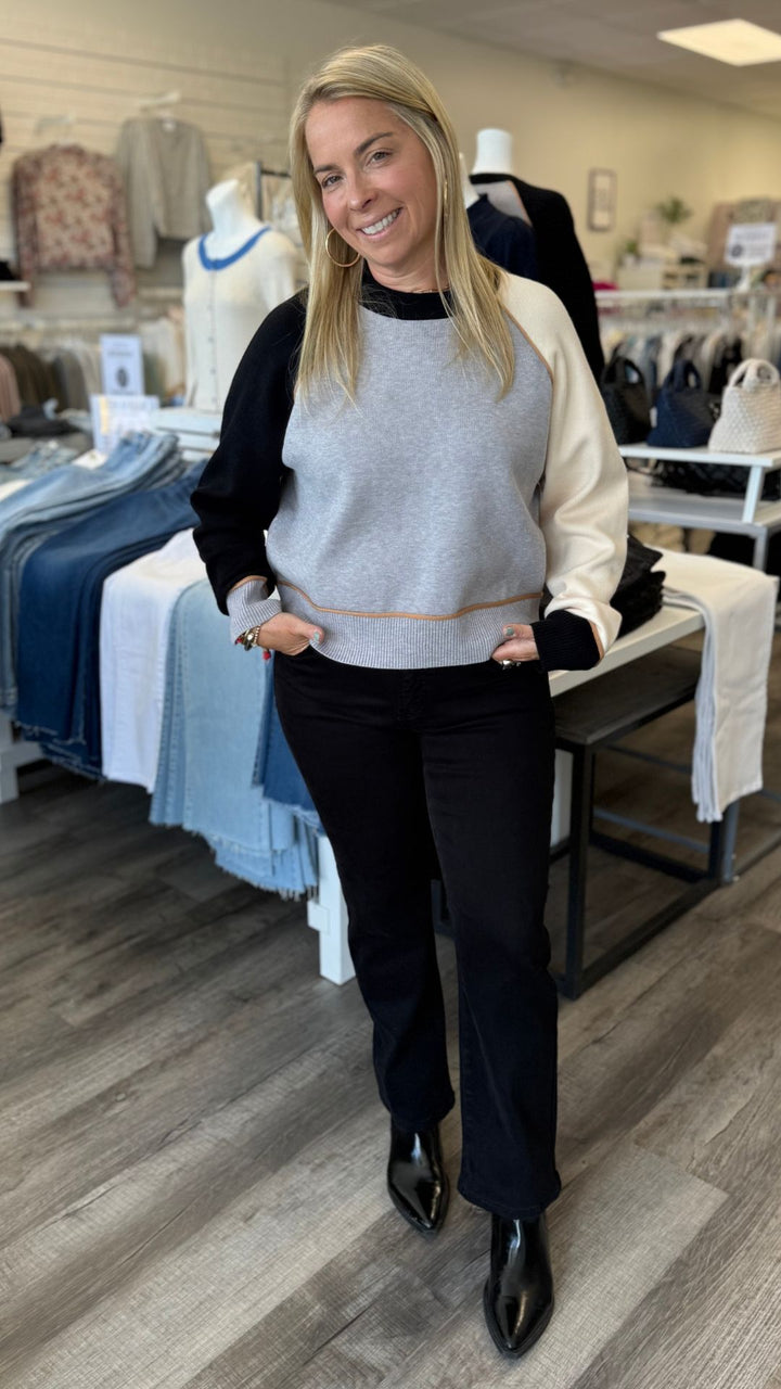 High Rise Tummy Control Jet Black Crop Straight Jeans