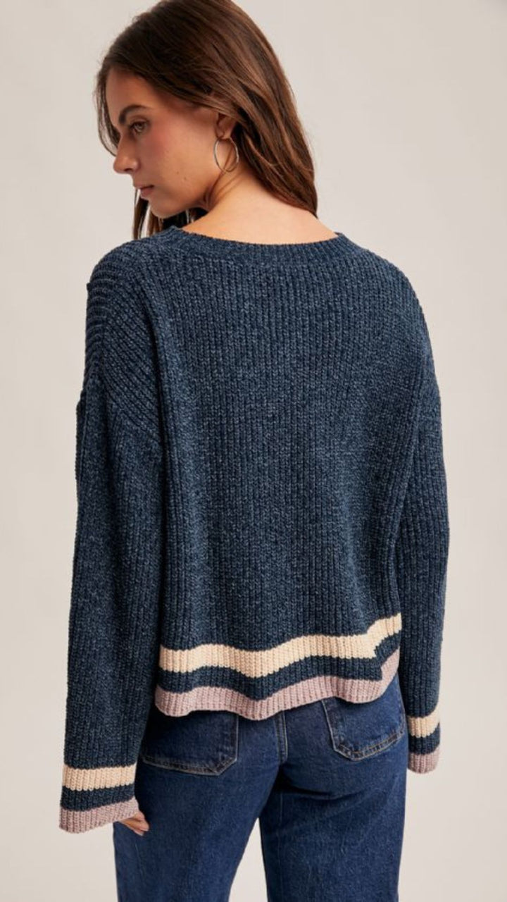 Crew Neck Chenille Sweater
