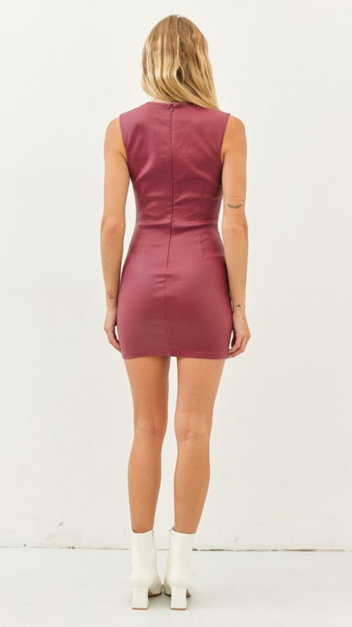 Maroon Fitted Bodycon Dress