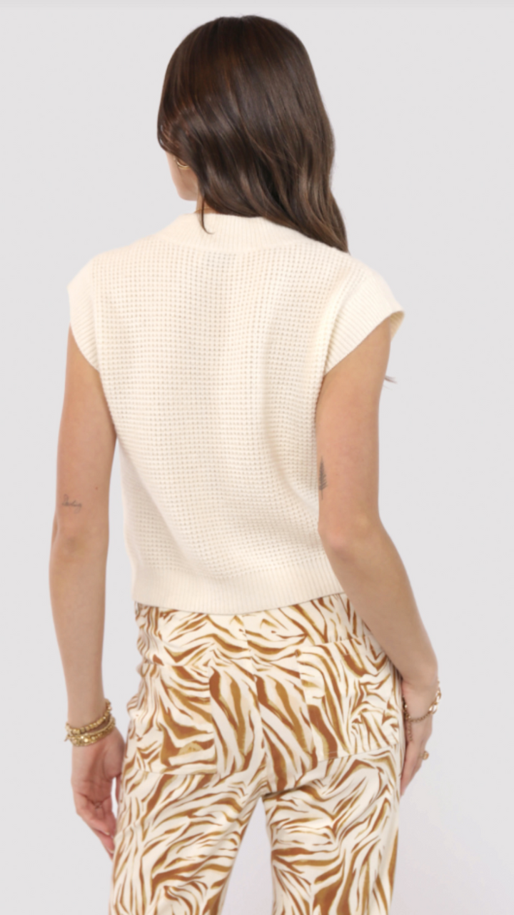 Fuzzy Ivory Sleeveless Sweater