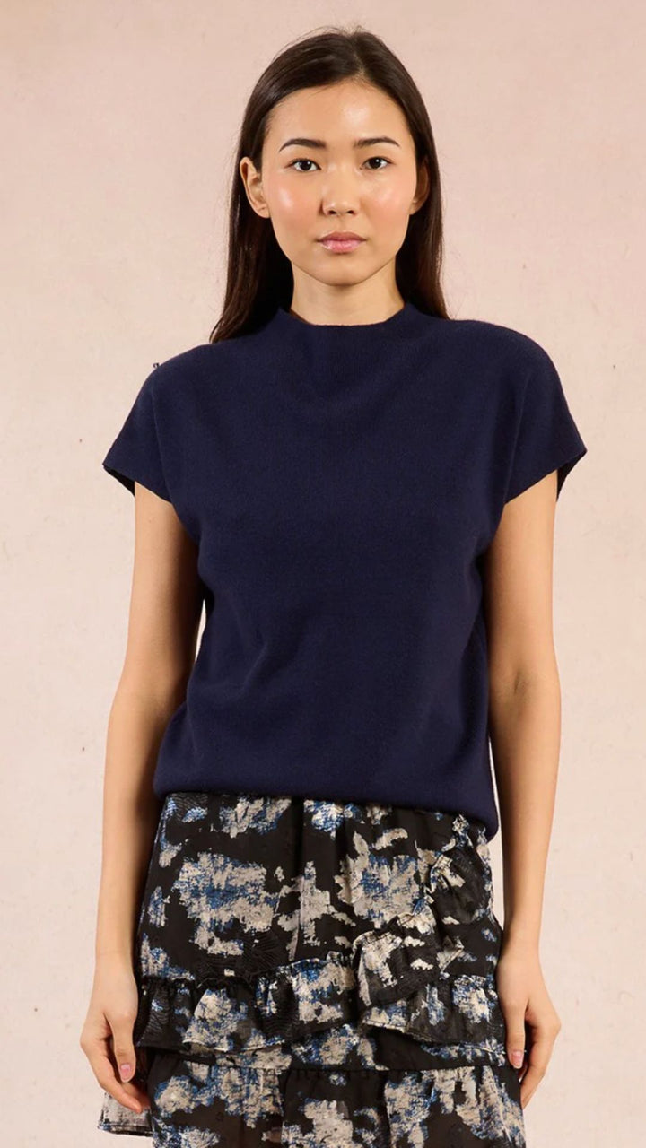 Navy Soft Sweater Knit Top