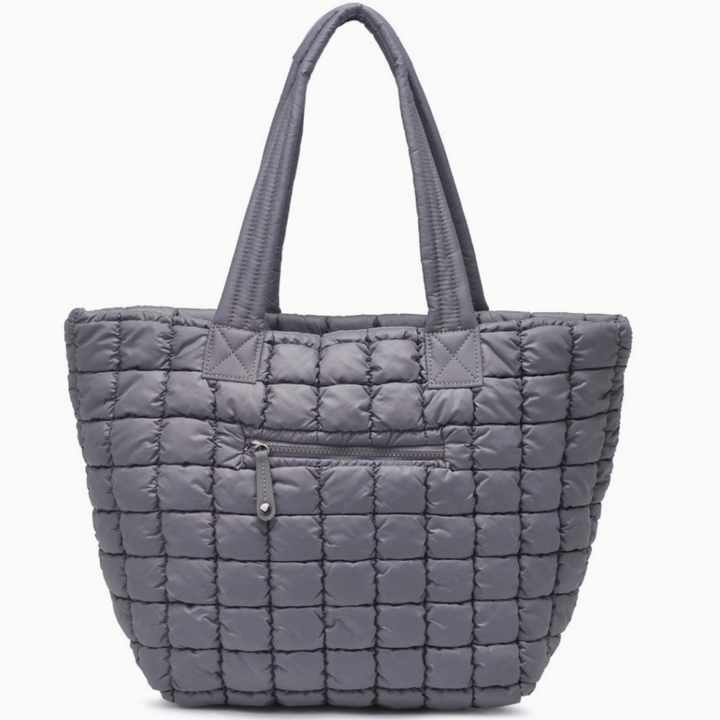 Carbon Quilted Puffer Nylon Tote