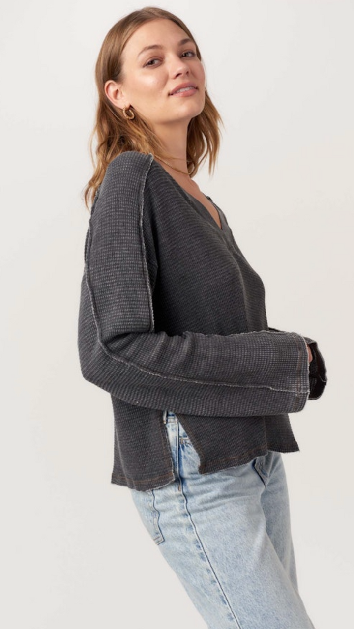 Underground Burnout Thermal V Neck Long Sleeve