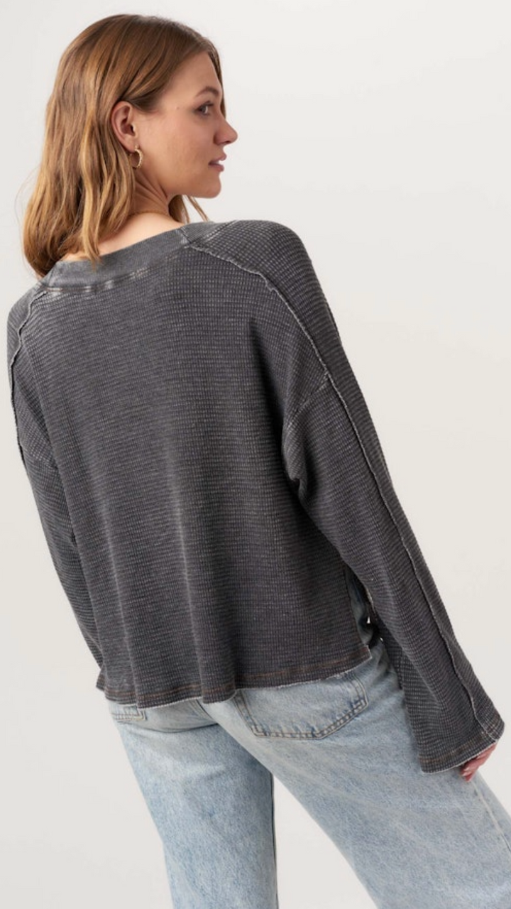 Underground Burnout Thermal V Neck Long Sleeve