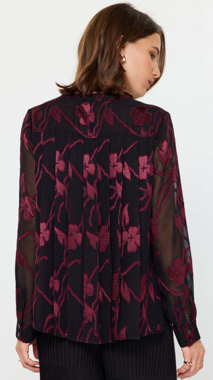 Floral Jacquard Blouse