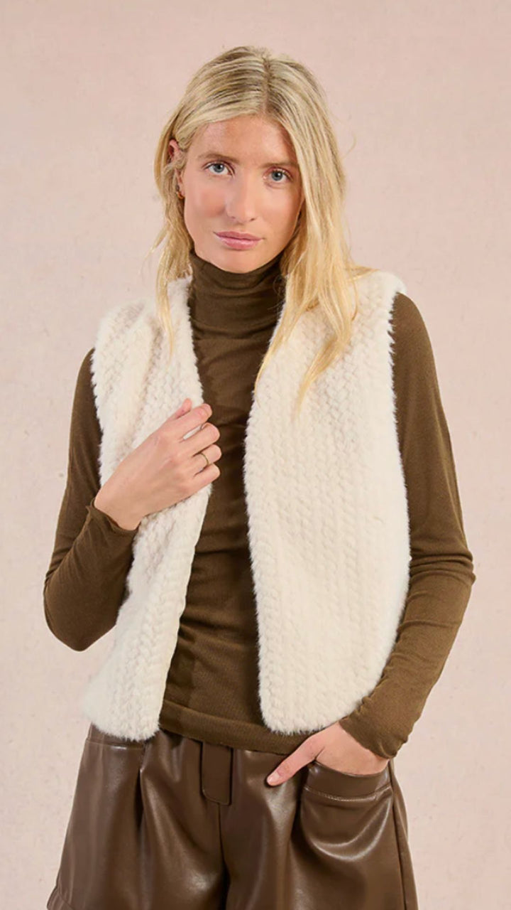 Off White Fur Vest
