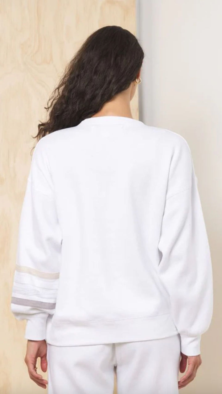 Stripe Burnout Fleece Crewneck Sweatshirt