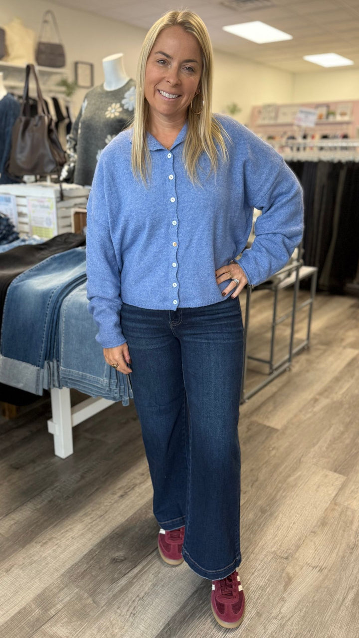 Dusty Blue Piper Cardigan