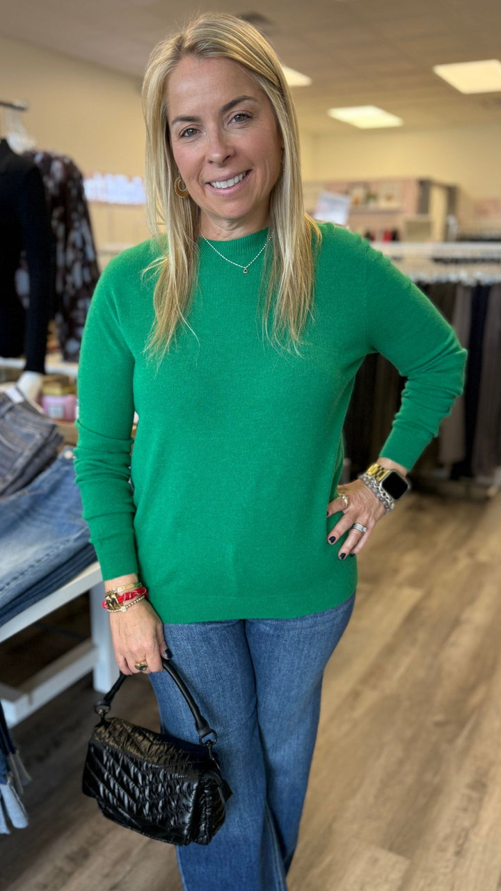 Green Soft Cozy Knit  Sweater