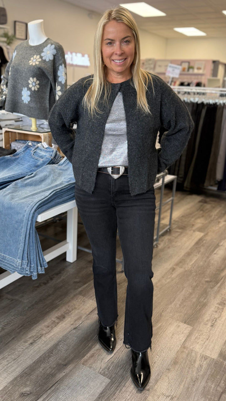 Charcoal Scottie Cardigan