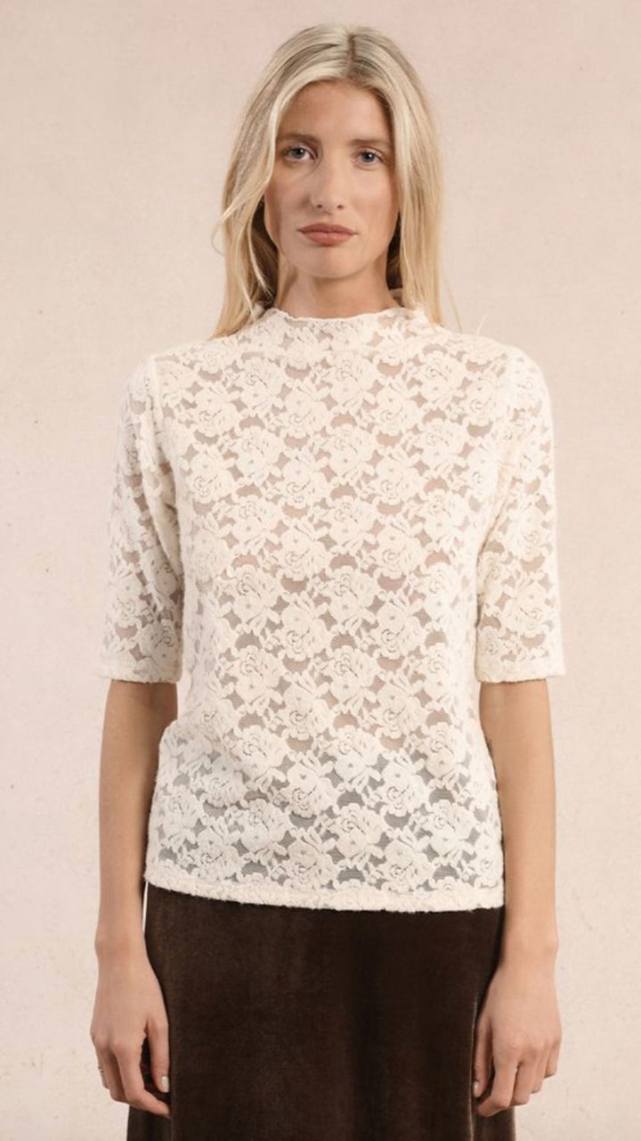 Off White Lace Undersweater Top