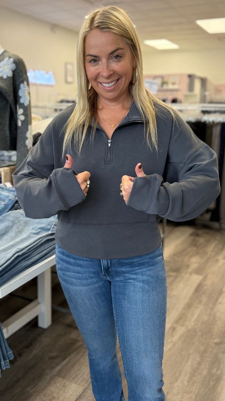 Graphite Luxe Cloud Quarter Zip