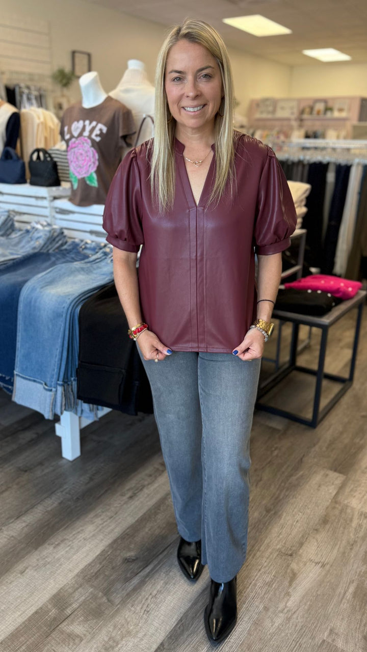 High Rise Grey Wash Cropped Classic Straight Jeans