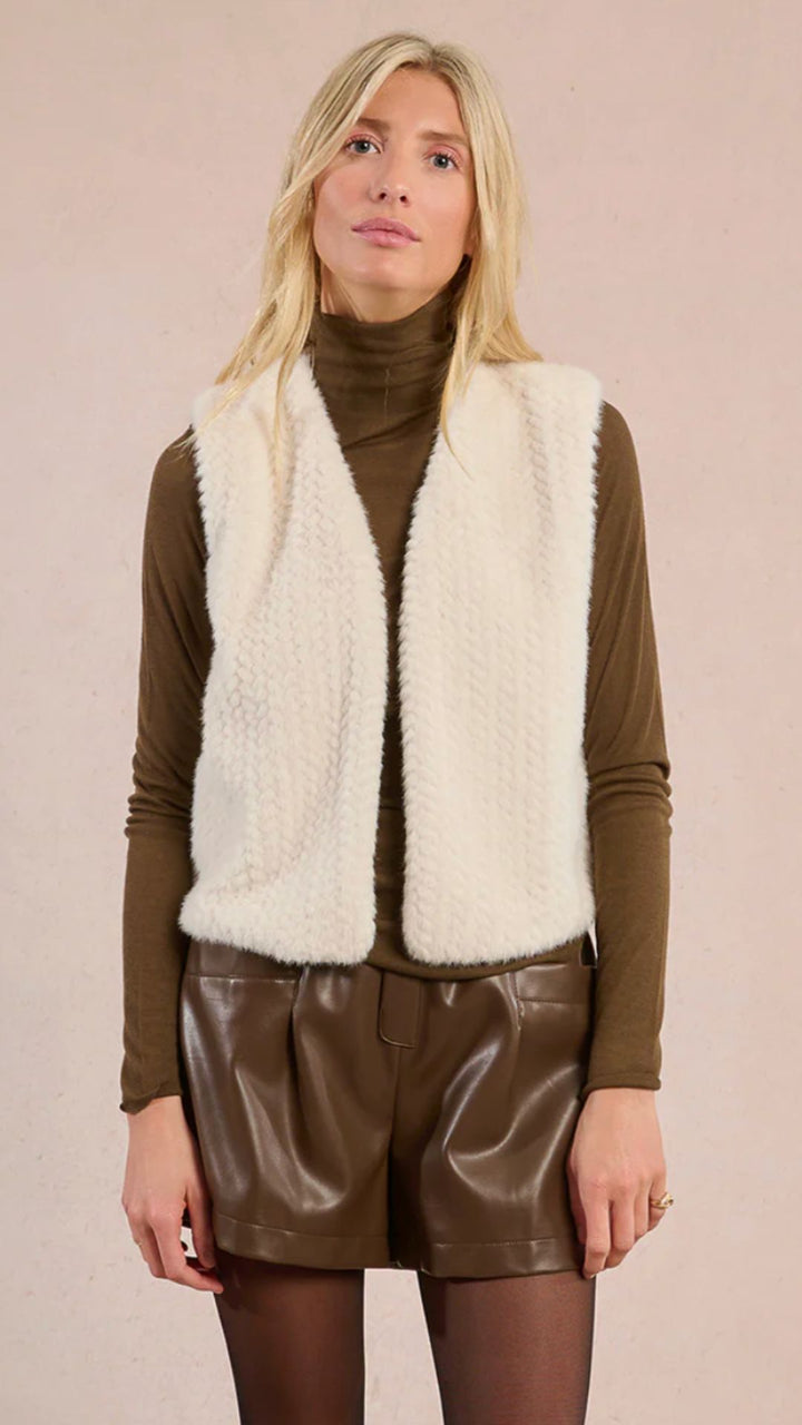 Off White Fur Vest