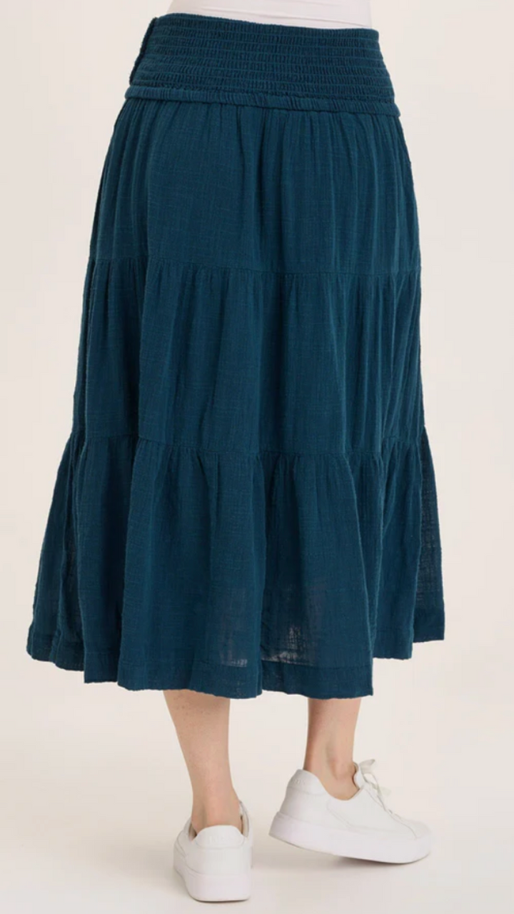 Abyss Pigment Paigene Gauze Tiered Skirt