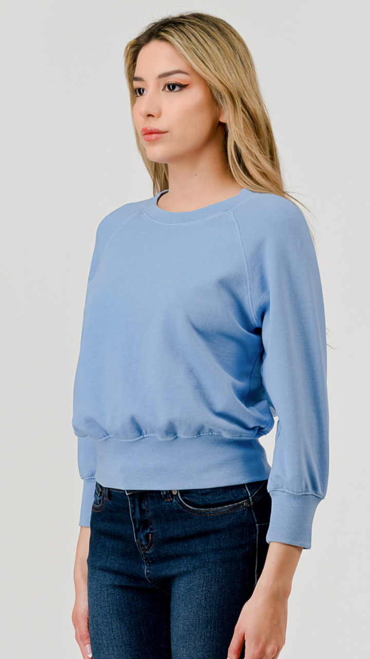 Cornflower Blue Quarter Sleeve Sweatshirt