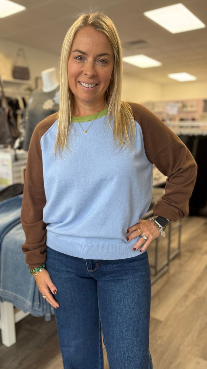 Light Blue Combo Sweater