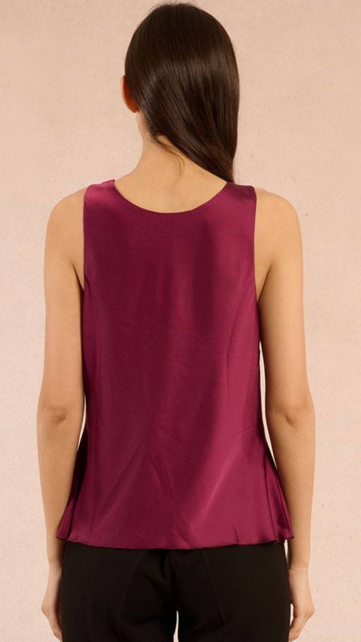 Dark Purple Cowl Neck Tank