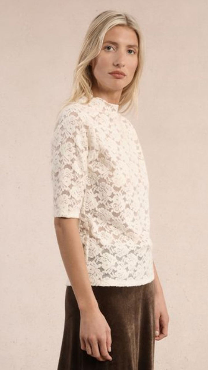 Off White Lace Undersweater Top