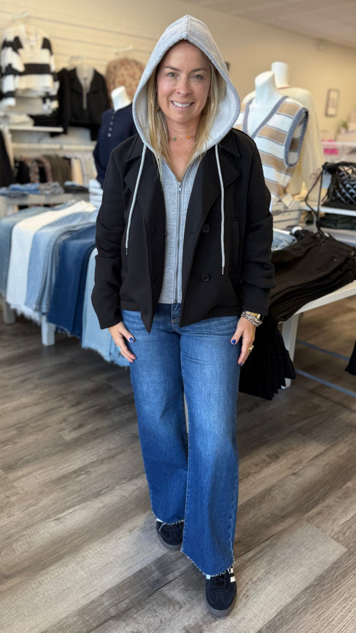 Cropped Blazer With Hoodie Insert