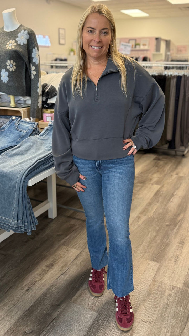 Graphite Luxe Cloud Quarter Zip