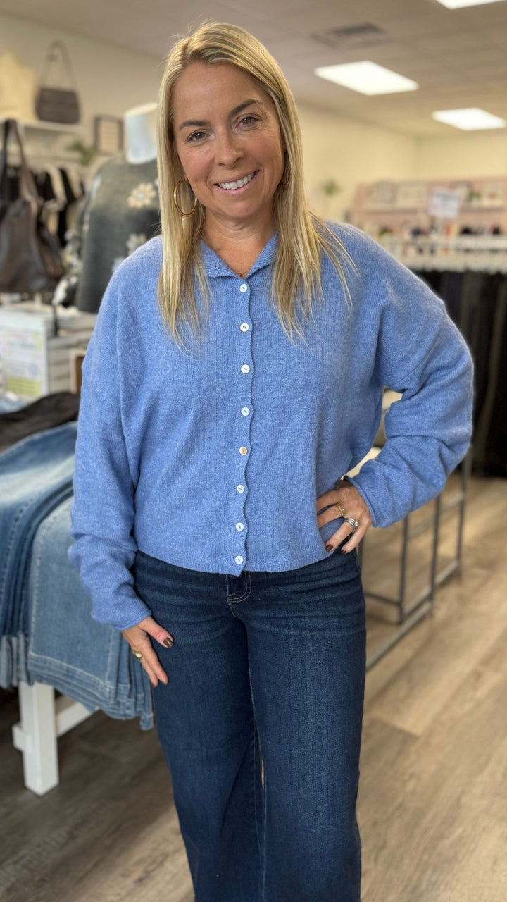 Dusty Blue Piper Cardigan