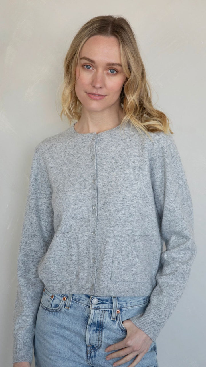 Heather Gray Cardigan With Pockets